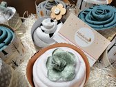 Bébé - Coffret Cadeau - Cupcake Cadeau Maternité - Lingettes Hydrophiles - bleu
