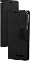 Bookcase Geschikt voor Apple iPhone 13 Mini - Zwart - Denim - Portemonnee hoesje