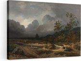 Artaza Canvas Schilderij Landschap bij Naderend Onweer - Willem Roelofs - 90x60 - Kunst - Canvas Print - Muurdecoratie