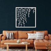 Wanddecoratie |Branch  | Metal - Wall Art | Muurdecoratie | Woonkamer |Wit| 90x90cm