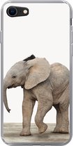 Geschikt voor iPhone 8 hoesje - Baby olifant - Dieren - Olifant - Kinderen - Meiden - Jongens - Siliconen Telefoonhoesje