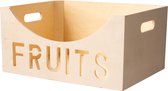 Houten fruitmand/fruitkistje vierkant 40 x 30 cm - Fruitschalen/fruitmanden