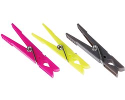 5Five Wasknijpers - 24x stuks - 7,5 cm - kunststof - multi kleuren - was ophangen