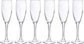 18x stuks Champagneglazen/flutes 190 ml/19 cl - Champagne glazen - Champagneglazen van glas