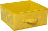 Opbergmand/kastmand 14 liter geel polyester 31 x 31 x 15 cm - Opbergboxen - Vakkenkast manden