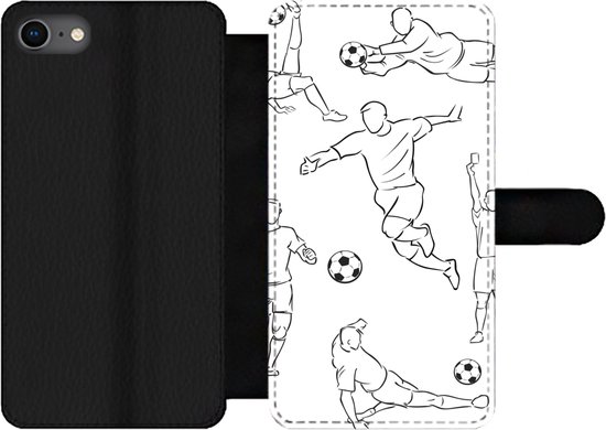 Etui pour iPhone 7 Bookcase - Une illustration de joueurs dans différentes positions - Garçon - Fille - Enfants - Avec poches - Etui portefeuille avec fermeture magnétique