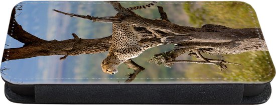 Bookcase pour téléphone iPhone SE 2020 Bookcase - Léopard - Arbre - Animal - Avec poches - Étui portefeuille avec fermeture magnétique