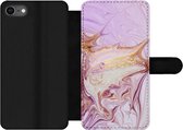 Étui pour téléphone iPhone 7 Bookcase - Imprimé marbré - Peinture - Abstrait - Avec poches - Étui portefeuille avec fermeture magnétique