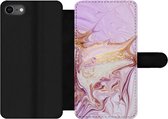 Bookcase Geschikt voor iPhone 7 telefoonhoesje - Marmer print - Verf - Abstract - Met vakjes - Wallet case met magneetsluiting