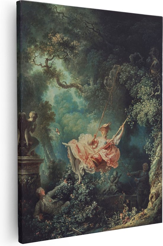 Artaza Canvas Schilderij De Schommel - Jean-Honoré Fragonard - 40x50 - Poster Foto op Canvas - Canvas Print