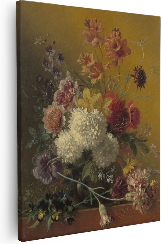 Artaza Canvas Schilderij Stilleven met Bloemen - Georgius Jacobus Johannes van Os - Canvas Print