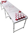 Afbeelding van het spelletje BeerCup Backspin Beer Pong tafelset White DIY - Beer pong tafel . 244 x 76 x 61 cm - incl 50 party bekers