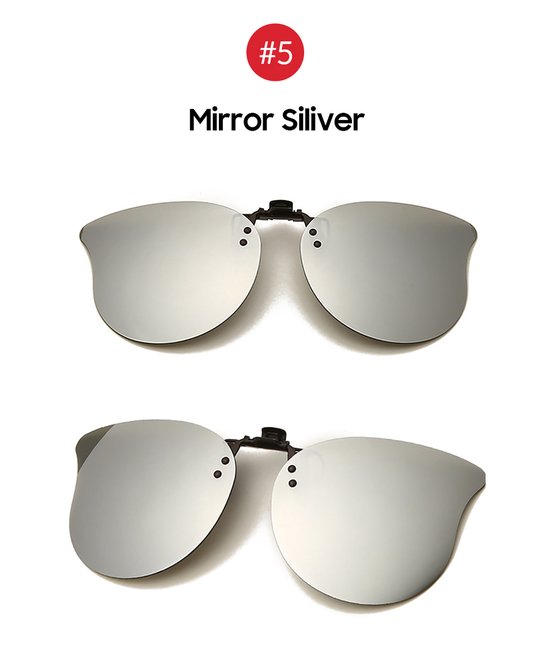 Clip on zonnebril Cat Eye (zilver kleur)