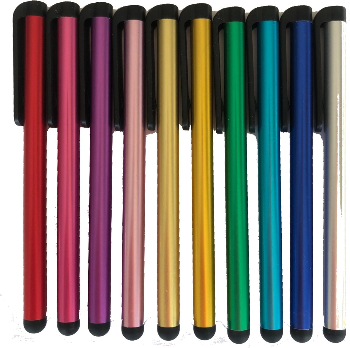 Proclaims 10 stylus pennen mix verschillende kleuren Universeel HTC One/iPhone 5S/iPhone 4S/Samsung Galaxy/Xperia Z1/iPad 2,3,4 Air Mini / Galaxy Tab Zilver