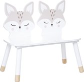 Chaise enfant Atmosphera Fox blanc avec pieds en bois 2 personnes - 56 x 28 x 52,5 cm - Chaise enfant Basic - Canapé enfant