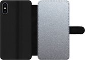 Bookcase Geschikt voor iPhone XS telefoonhoesje - Metaal print - Aluminium - Stippen - Met vakjes - Wallet case met magneetsluiting