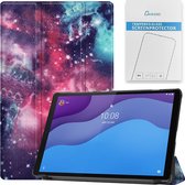 Case2go - Tablet hoes & Screenprotector geschikt voor Lenovo Tab M10 (TB-X306F) - 10.1 Inch - Auto Wake/Sleep functie - Galaxy