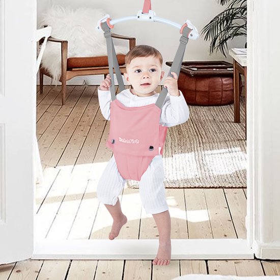 Baby Walker - Loopstoeltje - Looptrainer - Babyschommel voor aan de Deur - Roze
