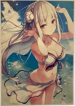 Re:Zero Emilia in Bikini Anime Vintage Poster 42x30cm.