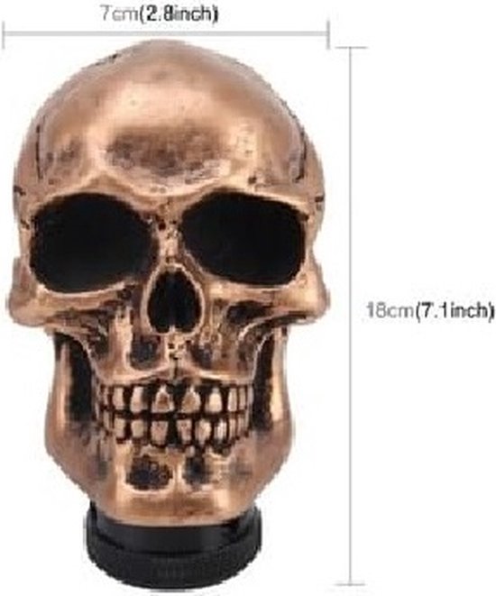 Universele Schedel Hoofdvorm Abs Handmatige Of Automatische Versnellingspookknop Met Drie Rubberen Doppen Geschikt Voor Alle Auto %28wit%29