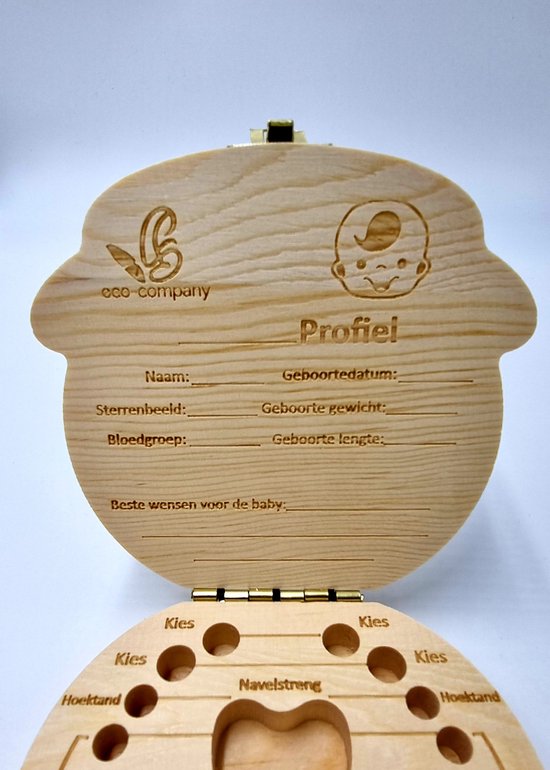 Tandendoosje - Nederlands - Zero waste - Tandendoosje jongens - Houten doosje - Melktanden - Houten tandendoosje — afbeelding 2
