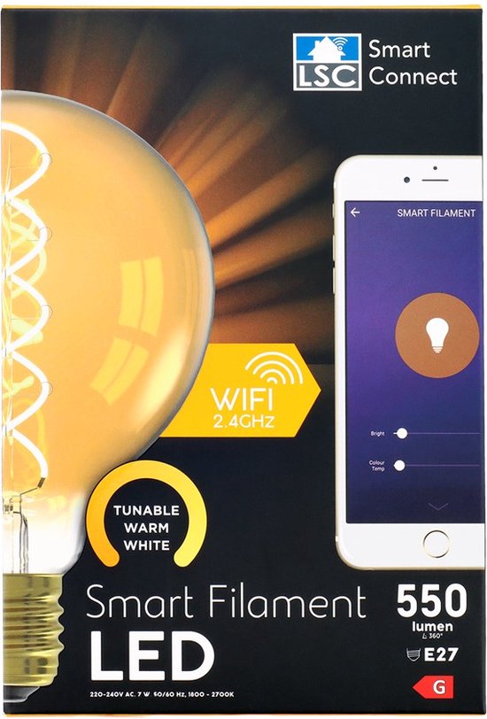 LSC - Smart Connect slimme filament ledlamp - Bediening met app -  smartphone - slimme lamp | bol.com