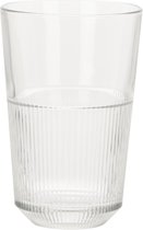 Set van 4 simpele glazen met ribbeltje 360 ml (perfect voor je latte macchiato of een biertje)