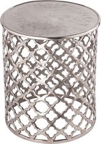 Decoratieve metalen Bijzettafel Cairo - ø 40 x 45 cm - Aluminium zilver Oriental