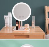 Manzibo make-up spiegel - spiegel - verlicht - licht - klein - make up - usb - LED - 5W - 27cm - 3 standen - dimbaar