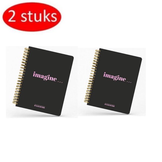 Studio Stationery My black Notebook (2 stuks) - Notitieboek - Notitieblok - Notitieboek a4 - Notitieboeken - back to School - School - Sinterklaas Cadeau - Kerst Cadeau