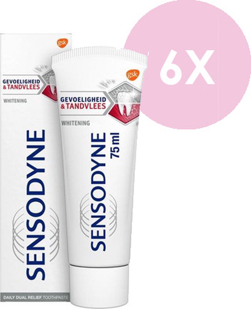 Sensodyne Whitening Gevoeligheid en tandvlees Tandpasta - 6 x 75 ml