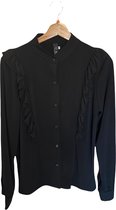 Iz Naiz Travelstof Blouse Roezel Black 3671 maat S