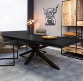 Eettafel Sven Black 200x100x76 cm mangohout en metaal