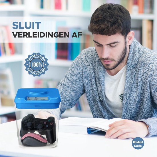 Kitchen Safe Time Locking Container, opbergbox met timer voor mobiele telefoons, snacks en andere ongewenste verleidingen (Rood deksel 5.5 Doorzichtig basis