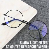 Allernieuwste lunettes d'ordinateur rondes rétro Zwart - pour tous les écrans avec lunettes anti-lumière Blauw - Protection contre les radiations - Verres de moniteur pour femme - Lunettes de bureau ultralégères - Zwart