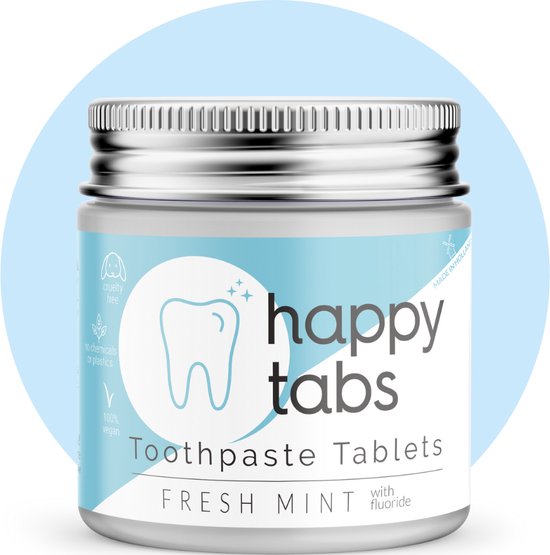 tabletten met fluoride - Fresh - Tabs - 80 tabletten + glazen... | bol.com