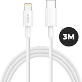 Lange iPhone kabel - 3 Meter - Geschikt voor Apple iPhone - USB C naar Lightning - Wit