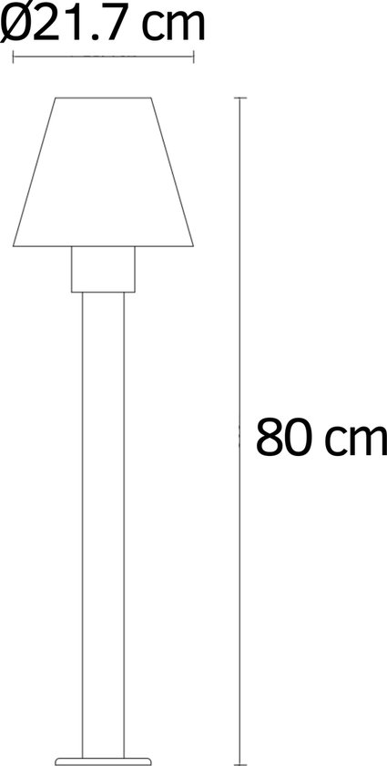 Moderne buitenlamp Bruno zwart, 80 cm - Merkloos