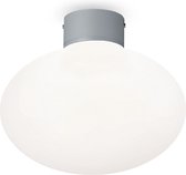 Ideal Lux Clio - Plafondlamp Modern - Grijs  - H:4cm - E27 - Voor Binnen - Aluminium - Plafondlampen - Slaapkamer - Kinderkamer - Woonkamer - Plafonnieres