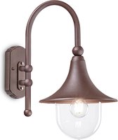 Ideal Lux Cima - Wandlamp Modern - Bruin - H:46cm  - E27 - Voor Buiten - Metaal - Wandlampen - Slaapkamer - Woonkamer
