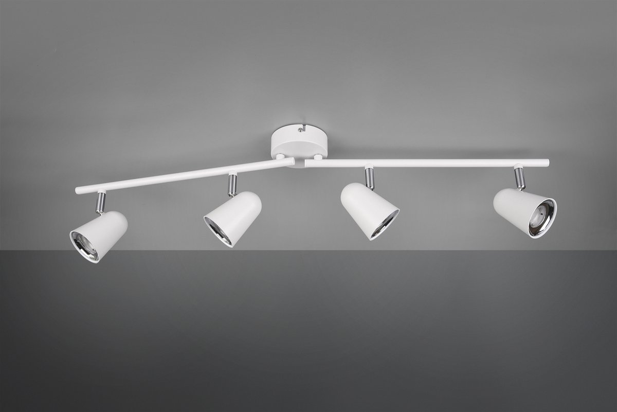 Reality Toulouse - Plafondlamp Modern - Wit - H:17cm - Universeel - Voor Binnen - Plastic - Plafondlampen - Slaapkamer - Kinderkamer - Woonkamer - Plafonnieres