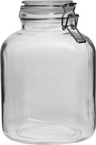 Voorraadpot - glazenpot vierkant van 4 liter met klemsluiting en recepten