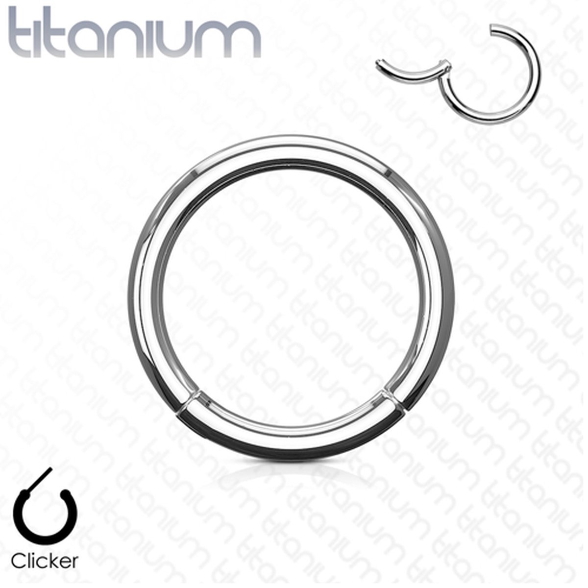 Titanium piercing ring high quality 1.2x6 mm - zilver - LMPiercings