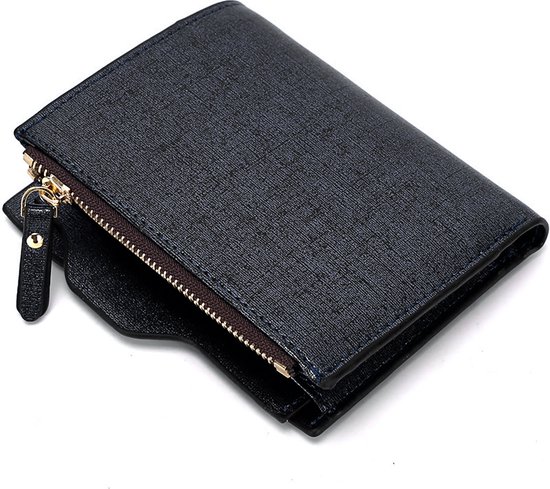 Baborry™ Bifold Leather Wallet - RFID Portemonnee PU leder Heren - Muntvak, Rits & Pasjeshouder - Donkerblauw - Merkloos