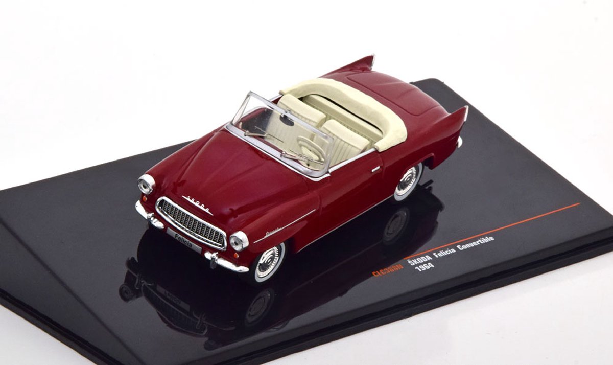 Skoda Felicia Cabriolet 1964 Donkerrood 1-43 Ixo Models