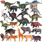 Dinosaurus speelgoed- dinosaurus- SET 21 STUKS - dinosaurus speelgoed- 15 tot 19 CM