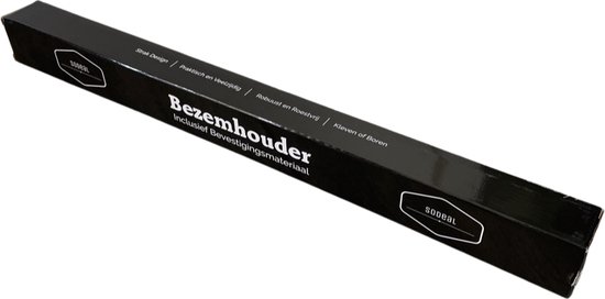 SODEAL Luxe Bezemhouder - Bezemklem - Bezem ophangsysteem - Ophanghaken - Tuingereedschap - Gereedschap opbergen - Zwart