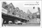 Walljar - Kubuswoningen '84 - Zwart wit poster