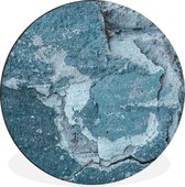 WallCircle - Wandcirkel - Muurcirkel - Verf - Blauw - Stenen - Aluminium - Dibond - ⌀ 60 cm - Binnen en Buiten