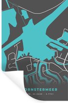 Muurstickers - Sticker Folie - Stadskaart - Kaart - Ternhornstermeer - Plattegrond - Meer - Nederland - 40x60 cm - Plakfolie - Muurstickers Kinderkamer - Zelfklevend Behang - Zelfklevend behangpapier - Stickerfolie